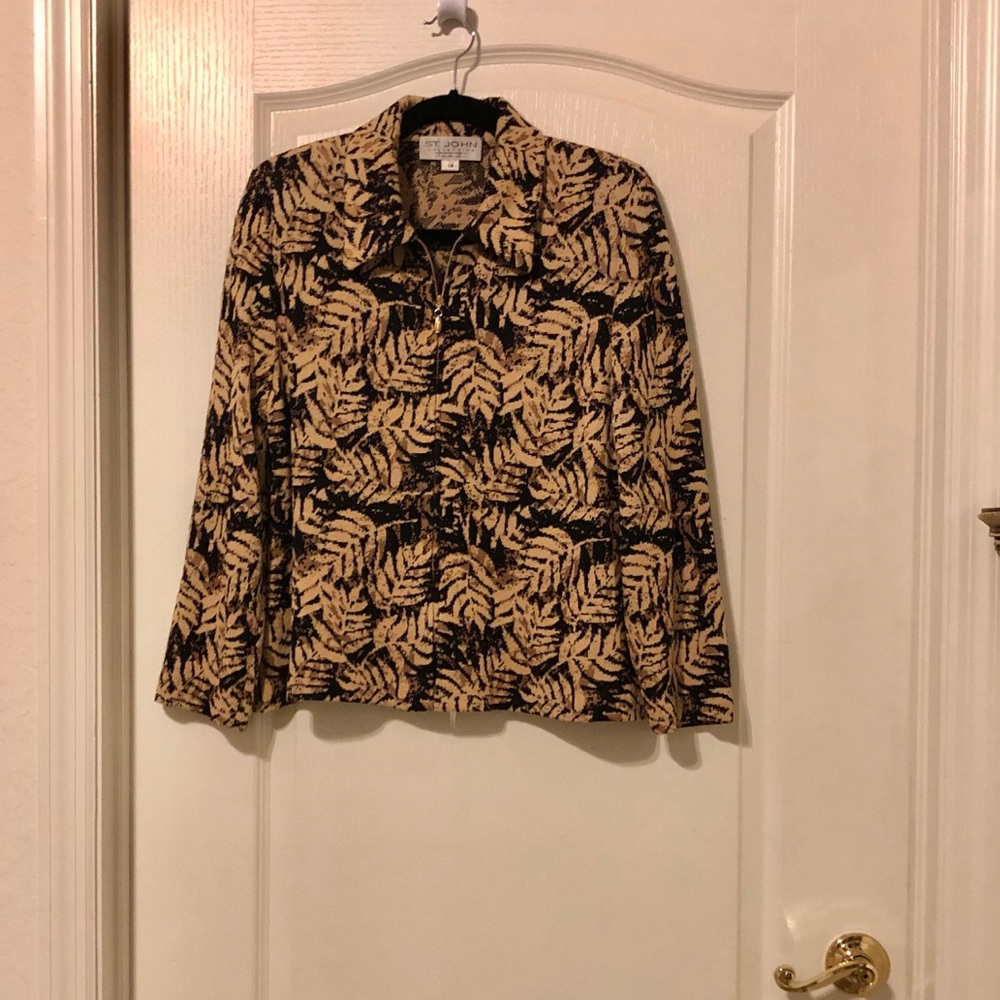 St John Collection gold zipper front jacket